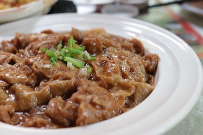 Close-up of meal served in plate