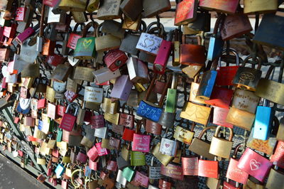 Close up of padlocks