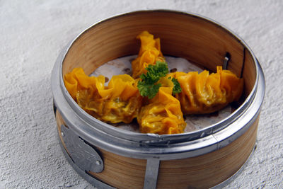 Close-up of food in bowl on table