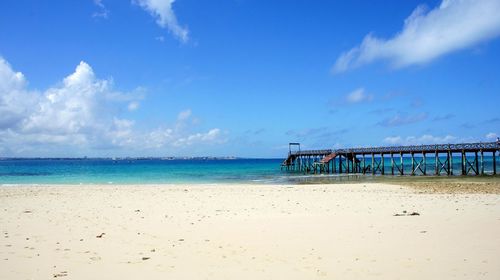 Scenic view of beach against sky