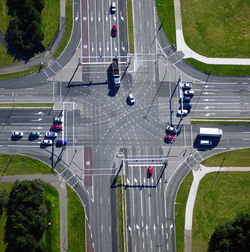 Aerial shot of intersection in reykjavik