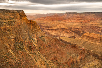 Scenic view of landscape against cloudy sky