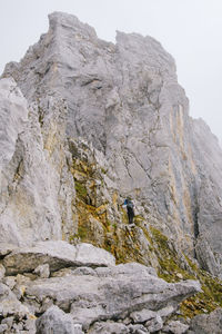 Low angle view of rock formations