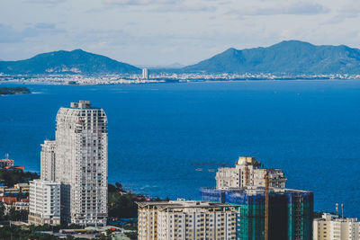 City buildings at waterfront