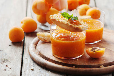 Close-up of orange fruits on table