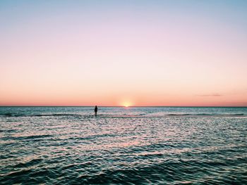 Scenic view of sunset over sea