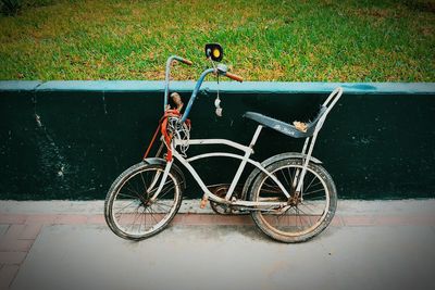 Bicycle parked in parking lot