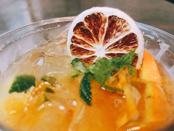 Close-up of lemon slice