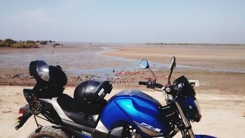 Parked bicycles on beach