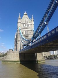 Tower bridge over thames river against sky