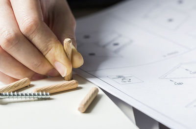 High angle view of drawing on table