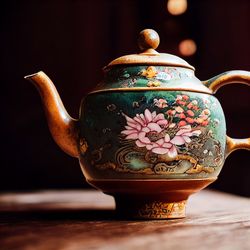 Close-up of teapot on table