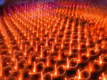 Close-up of illuminated fire at night