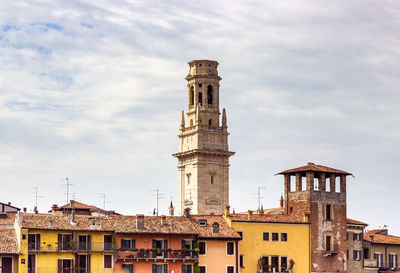 Low angle view of buildings against sky