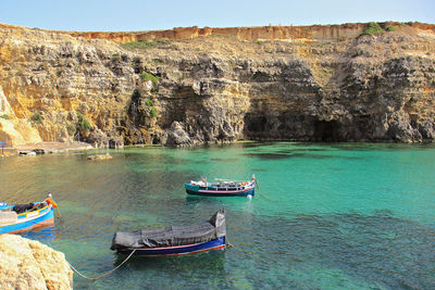 Scenic view of sea and rocks