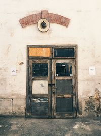 Close-up of closed door