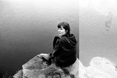 Close-up of woman standing in pond