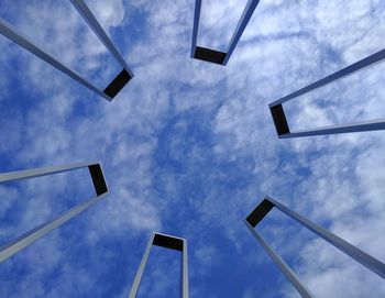 Low angle view of basketball hoop against sky