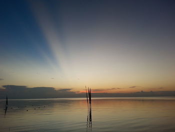 Scenic view of sea at sunset