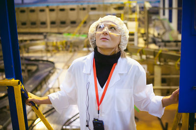 Scientist working in factory