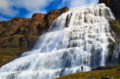 Scenic view of waterfall