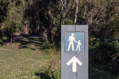 Close-up of information sign