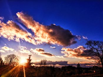 Low angle view of sky at sunset