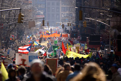 Crowd on city street