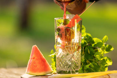 Close-up of drink on table