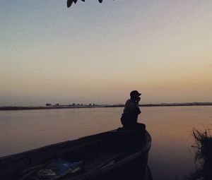 Scenic view of sea at sunset