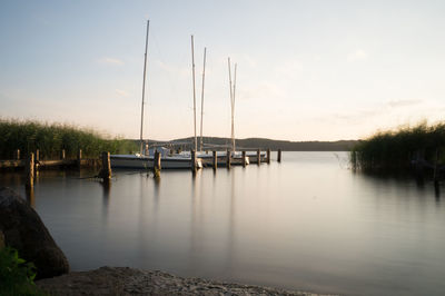 Boats in lake