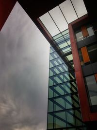 Low angle view of modern building against sky