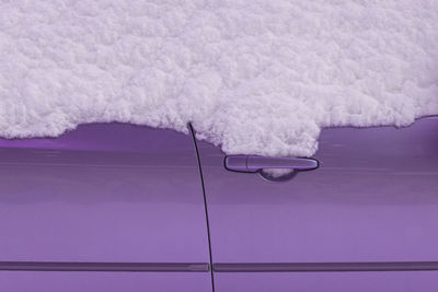 Full frame shot of snow covered car