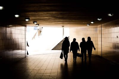 View of illuminated tunnel