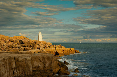 The trinity house obelisk or the trinity house landmark. sea odyssey.