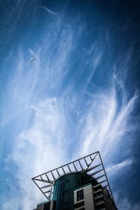 Low angle view of built structure against blue sky