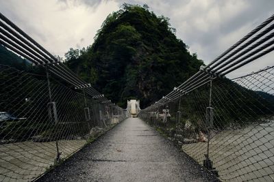 Suspension bridge over river ganga at uttrakhand, india.