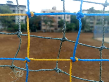 Close-up of net on sports field