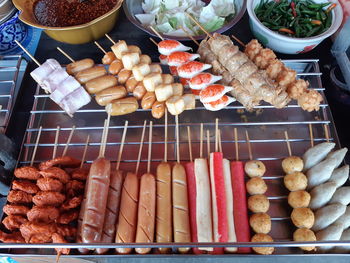 High angle view of fish in container