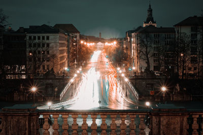 Illuminated city at night