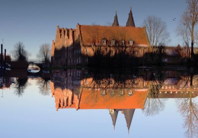 Reflection of trees in river