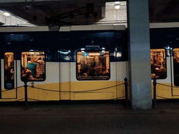 View of train at railroad station platform