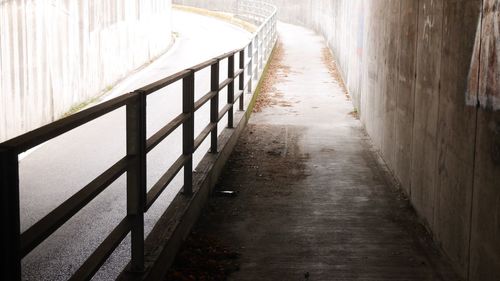 Walkway along railings