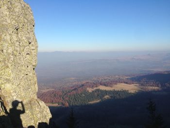 Scenic view of mountains against clear sky