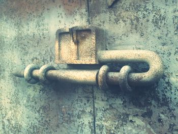 Close-up of rusty metal door