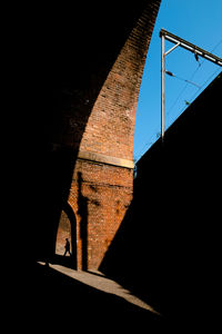 Low angle view of bridge against clear sky