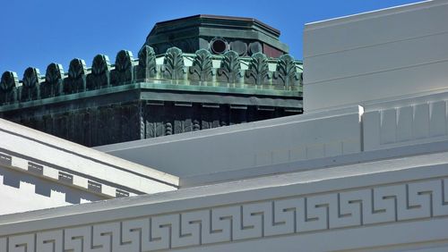 Low angle view of building against clear sky