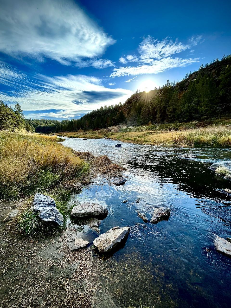 SCENIC VIEW OF STREAM AGAINST SKY