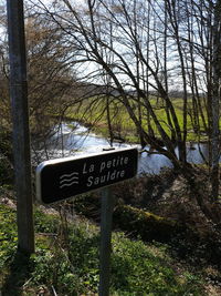 Information sign on field