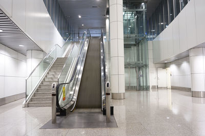 Empty escalator at airport